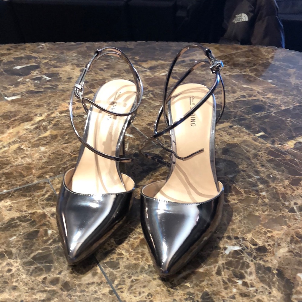 D’Orsay Strappy Pointy Toe Stiletto Heel Sandals.